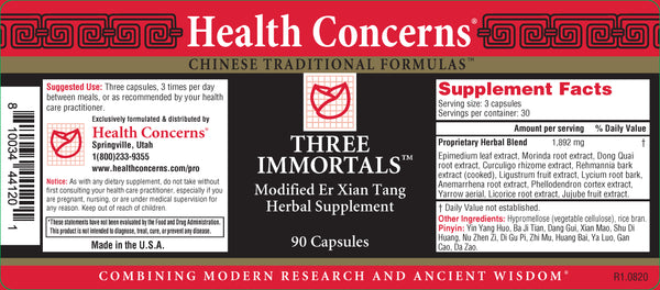 Health Concerns, Three Immortals, 90 ct