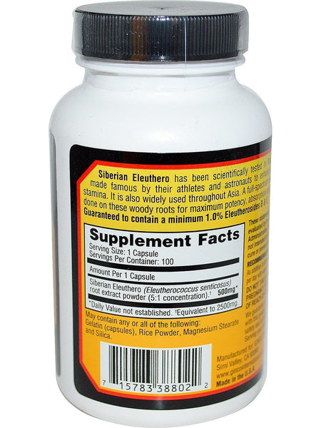 Imperial Elixir, Siberian Eleuthero, 100 Capsules