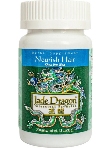 Jade Dragon, Nourish Hair, Shou Wu Wan, 200 pills