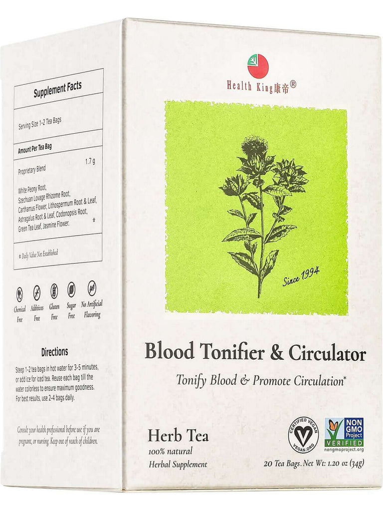 Health King, Blood Tonifier and Circulator Tea, 20 tea bags