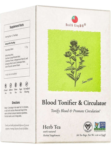 Health King, Blood Tonifier and Circulator Tea, 20 tea bags