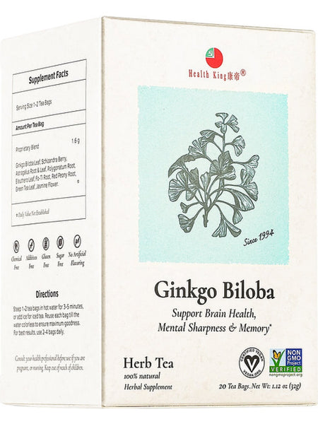 Ginkgo Biloba Tea, 20 tea bags, Health King