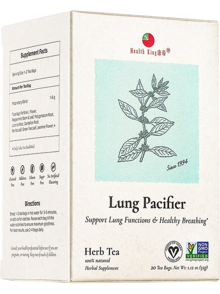 Lung Pacifier Tea, 20 tea bags, Health King