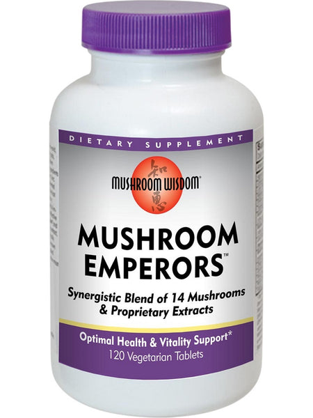 Mushroom Wisdom, Mushroom Emperors, 120 Vegetarian Tablets