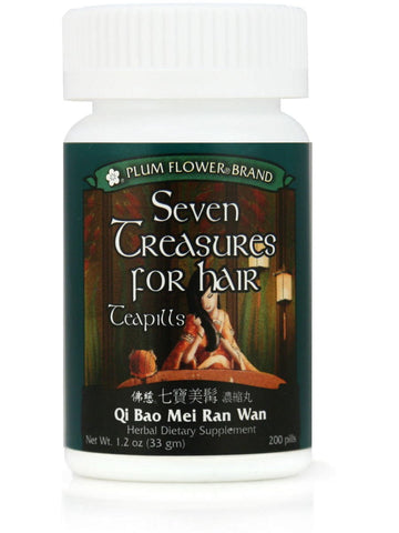 Plum Flower, Seven Treasures For Hair, Qi Bao Mei Ran Wan, 200 Pills