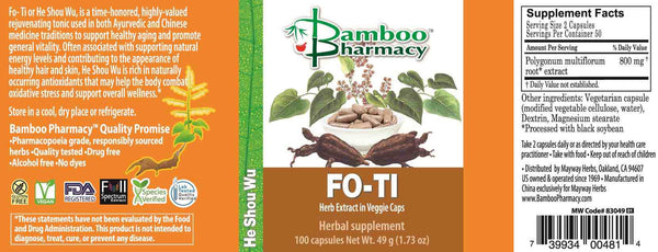 Bamboo Pharmacy, Fo-Ti, 100 Capsules