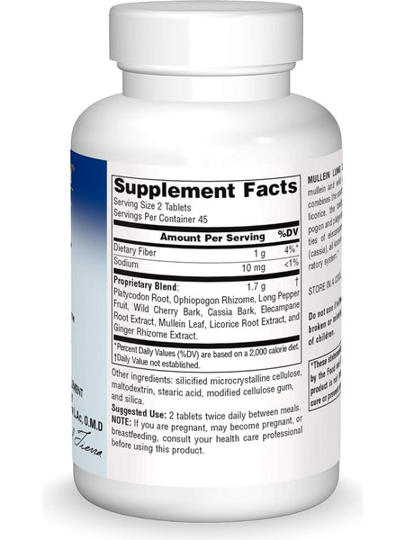 Planetary Herbals, Mullein Lung Complex™ 850 mg, 90 Tablets