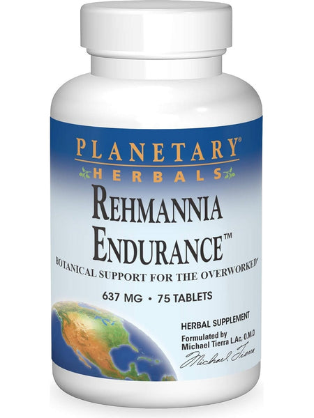 Planetary Herbals, Rehmannia Endurance™ 637 mg, 75 Tablets