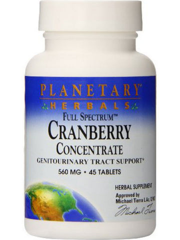 Planetary Herbals, Cranberry Concentrate, Full Spectrum™ 560 mg, 45 Tablets