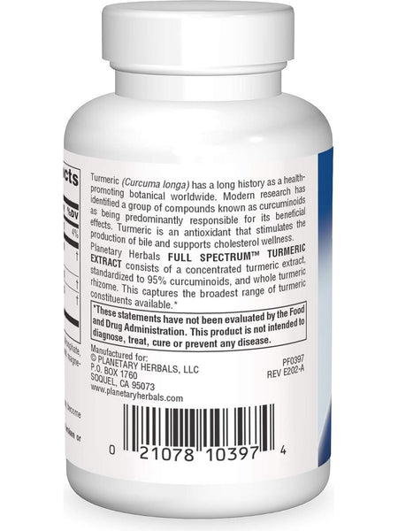 Planetary Herbals, Turmeric Extract, Full Spectrum™ 450 mg, 30 Tablets