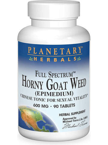 Planetary Herbals, Horny Goat Weed, Full Spectrum 600 mg, 90 Tablets