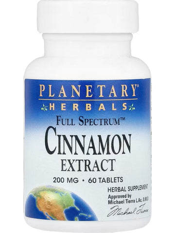 Planetary Herbals, Full Spectrum Cinnamon Extract, 200 mg, 60 Tablets