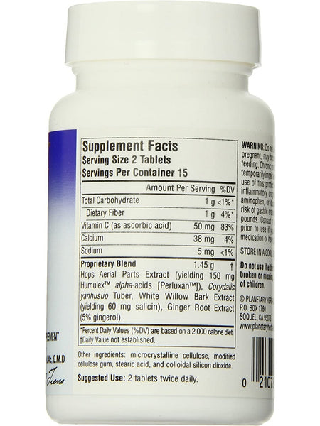Planetary Herbals, Corydalis Minor Pain Relief™ 750 mg, 30 Tablets