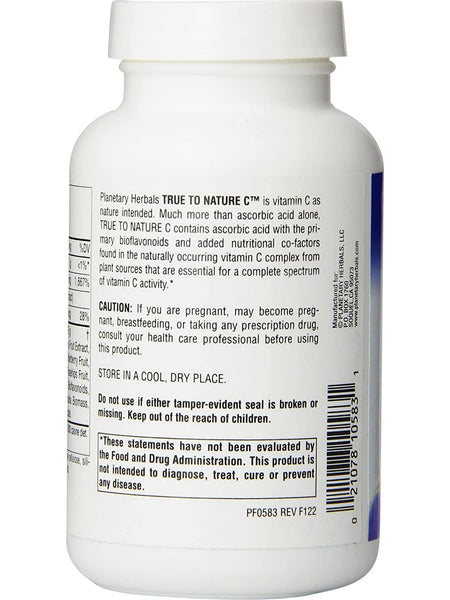Planetary Herbals, True To Nature C™ 500 mg, 120 Tablets