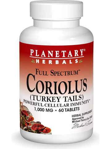 Planetary Herbals, Coriolus, Full Spectrum 1000 mg, 60 Tablets