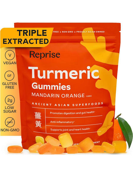 ** 12 PACK ** Reprise, Turmeric Gummies, Mandarin Orange, 45 Gummies