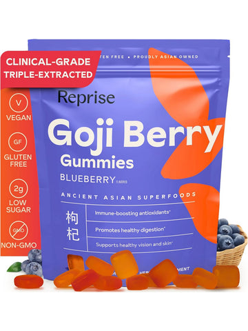 ** 12 PACK ** Reprise, Goji Berry Gummies, Blueberry, 45 Gummies
