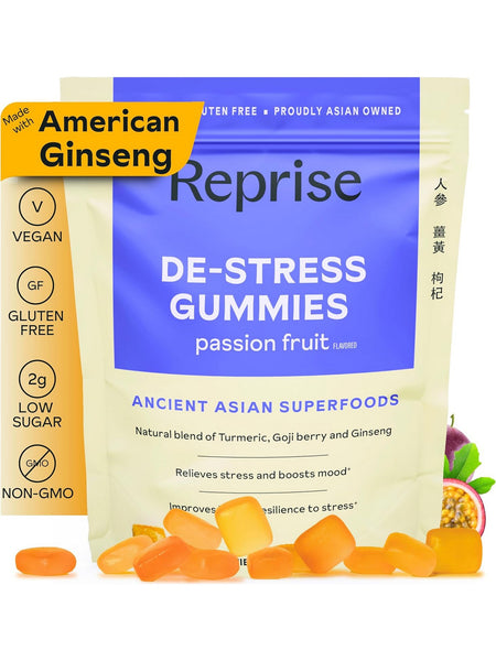 ** 12 PACK ** Reprise, De-Stress Gummies, Passion Fruit, 45 Gummies