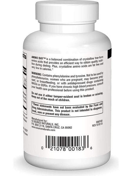 Source Naturals, Amino Dayâ„¢ 20 Free-Form Amino Acids 1000 mg, 60 tablets