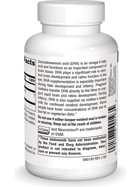 Source Naturals, DHA Neuromins® Non-Fish Omega-3 for the Brain 100 mg, 120 vegetarian softgels