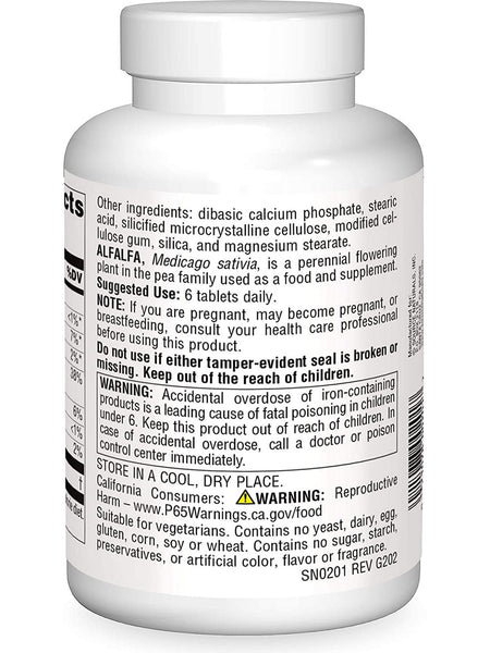 Source Naturals, Alfalfa 648 mg, 250 tablets