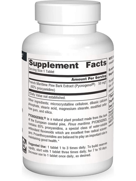 Source Naturals, Pycnogenol® Proanthocyanidin Complex 50 mg, 120 tablets