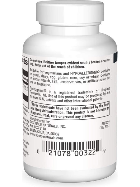 Source Naturals, Pycnogenol® 75 mg, 30 tablets
