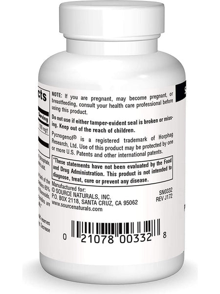 Source Naturals, Pycnogenol® Proanthocyanidin Complex 100 mg, 30 tablets