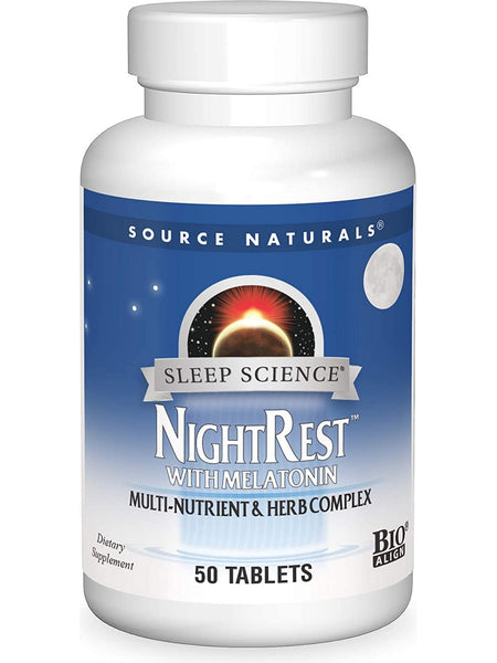 Source Naturals, Sleep Science® NightRest™ with Melatonin, 50 tablets
