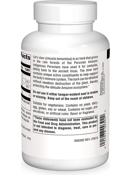 Source Naturals, Cat's Claw Bark Una de Gato 1000 mg, 120 tablets