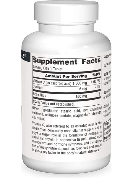 Source Naturals, C-1500 with Rose Hips 1500 mg, 50 tablets
