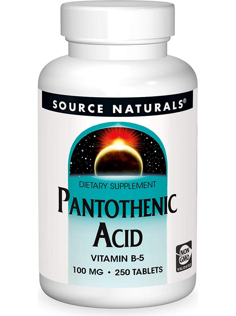 Source Naturals, Pantothenic Acid Vitamin B-5 100 mg, 250 tablets