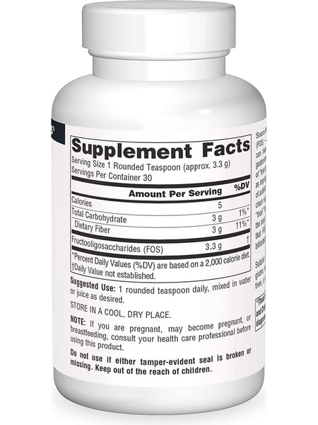 Source Naturals, FOS (Fructooligosaccharides) 100 gm Powder, 100 grams