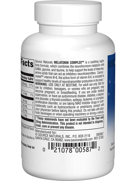 Source Naturals, Sleep Science® Melatonin Complex™ 3 mg, Peppermint, 50 lozenges