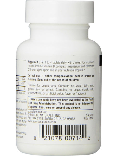 Source Naturals, Alpha Lipoic Acid 50 mg, 24 tablets
