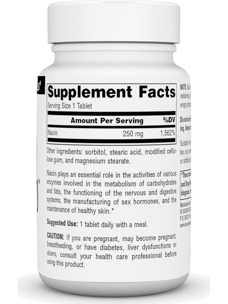 Source Naturals, Niacin 250, Vitamin B 3, 100 Tablets