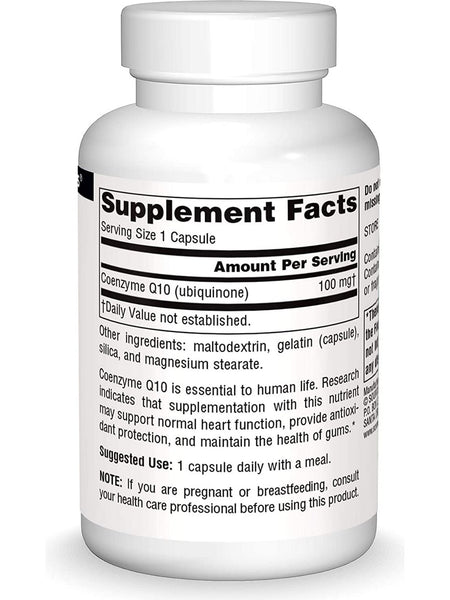 Source Naturals, Coenzyme Q10 100 mg, 60 capsules