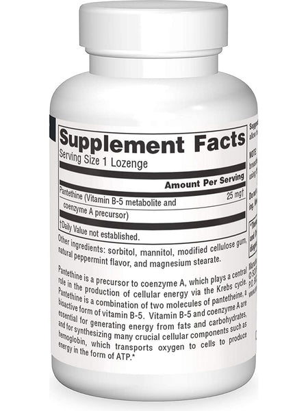 Source Naturals, Pantethine 25 mg, 30 lozenges