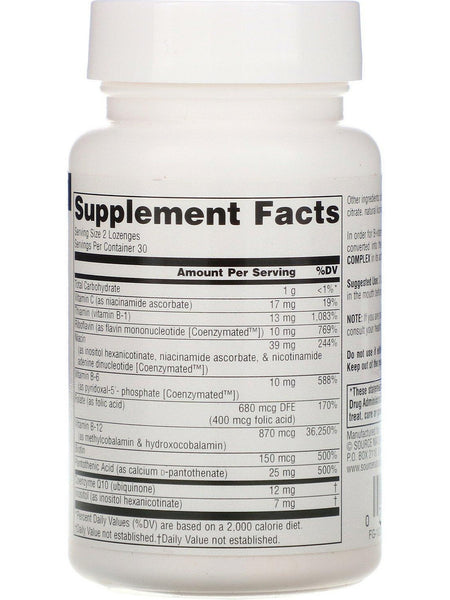 Source Naturals, Coenzymate™ B Complex, Peppermint, 30 lozenges