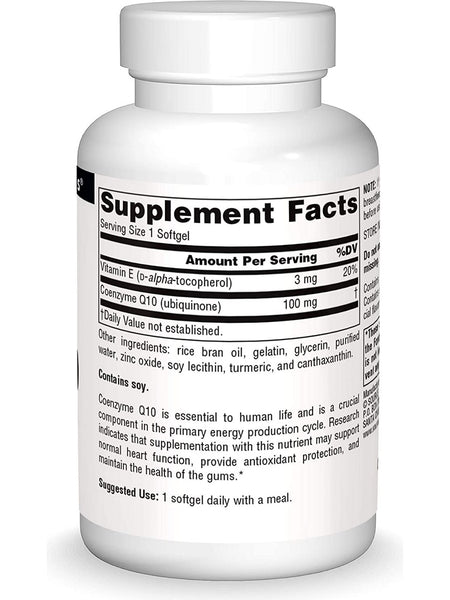 Source Naturals, Coenzyme Q10 100 mg, 90 softgels