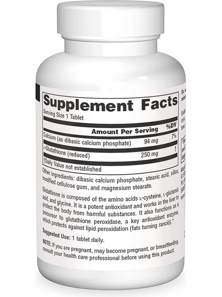 Source Naturals, Reduced Glutathione 250 mg, 60 tablets