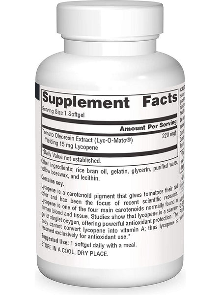 Source Naturals, Lycopene 15 mg, 30 softgels