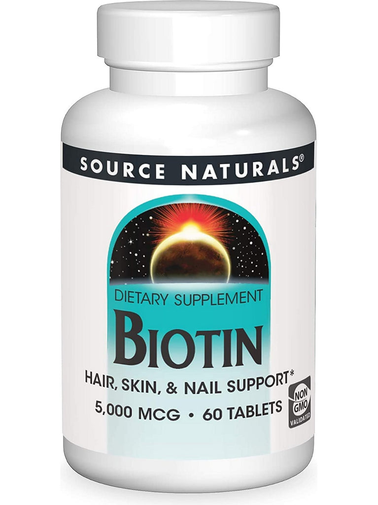 Source Naturals, Biotin 5000 mcg, 60 tablets