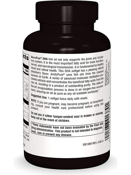 Source Naturals, Arctic Pure® DHA Omega-3 275 mg, Strawberry, 60 softgels