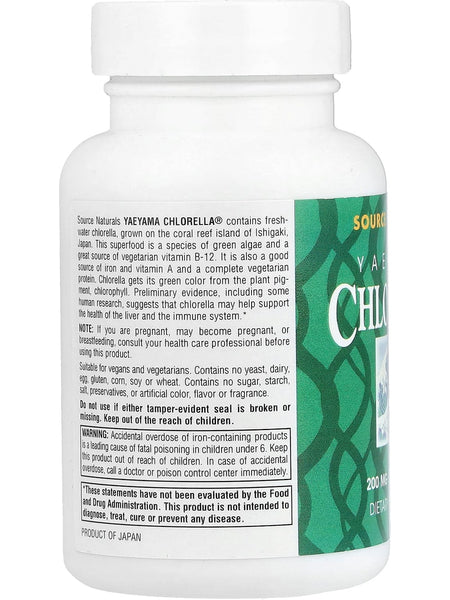 Source Naturals, Yaeyama Chlorella, 200 mg, 300 Tablets