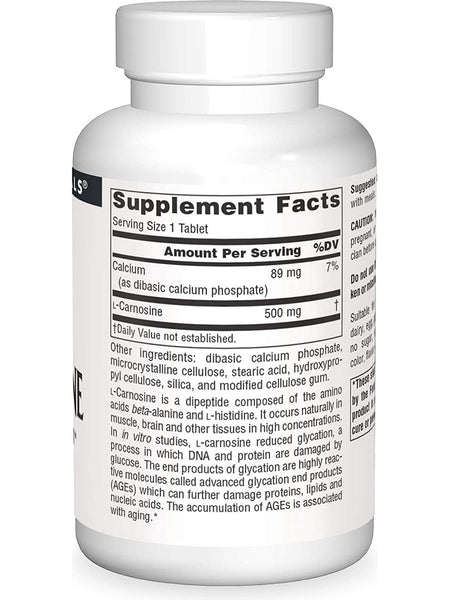 Source Naturals, L-Carnosine 500 mg, 60 tablets