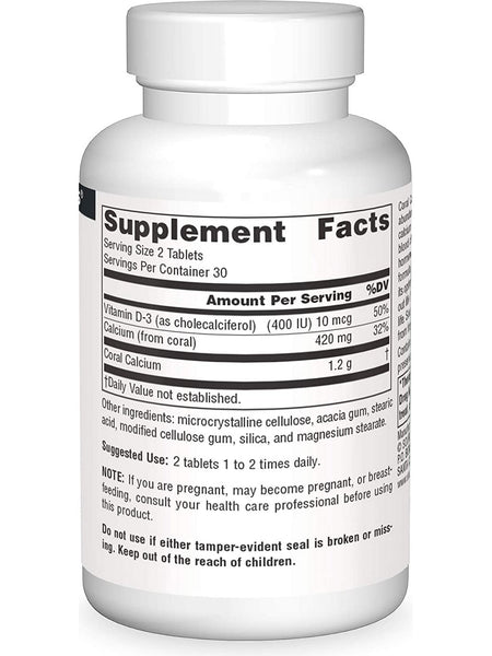 Source Naturals, Coral Calcium 600 mg, 60 tablets