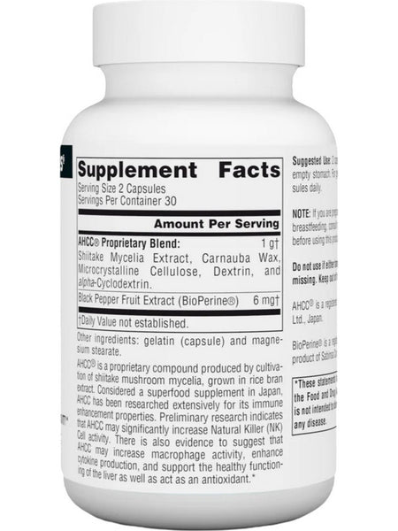 Source Naturals, AHCC with BioPerine, 500 mg, 60 Capsules