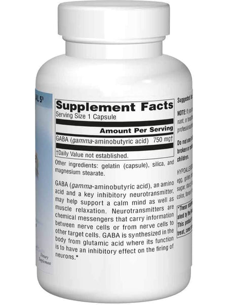 Source Naturals, Serene Science® GABA Calm Mind, 750mg, 180 caps