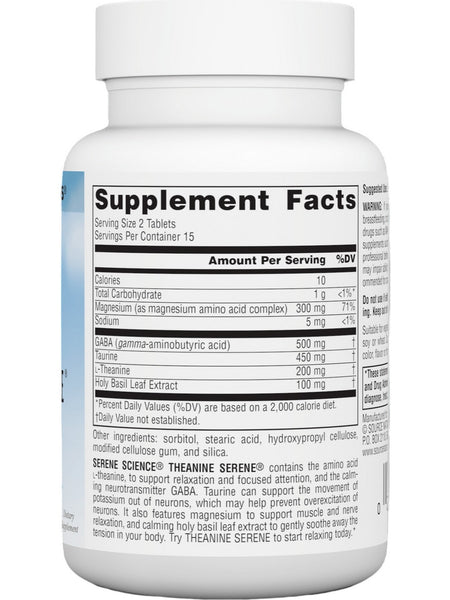 Source Naturals, Theanine Serene with Magnesium, 30 Tablets